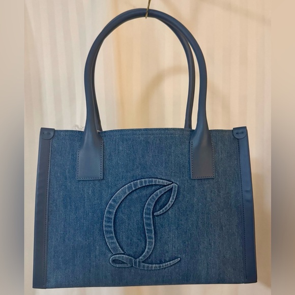 Christian Louboutin Blue Denim Tote Bag, NWOT - Picture 1 of 14